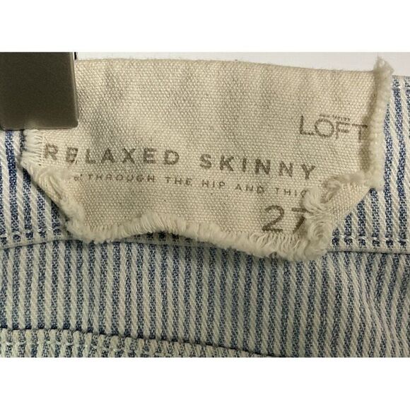 LOFT Women's Relaxed Skinny Railroad Striped Jeans Size 27/4, NWT - Picture 13 of 16